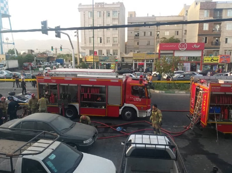 آتش‌سوزی در ساختمان مملو از سیلندرهای گاز در تهرانسر +فیلم و تصاویر