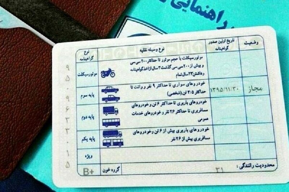 صفر تا صد رنگ بندی های گواهینامه های رانندگی
