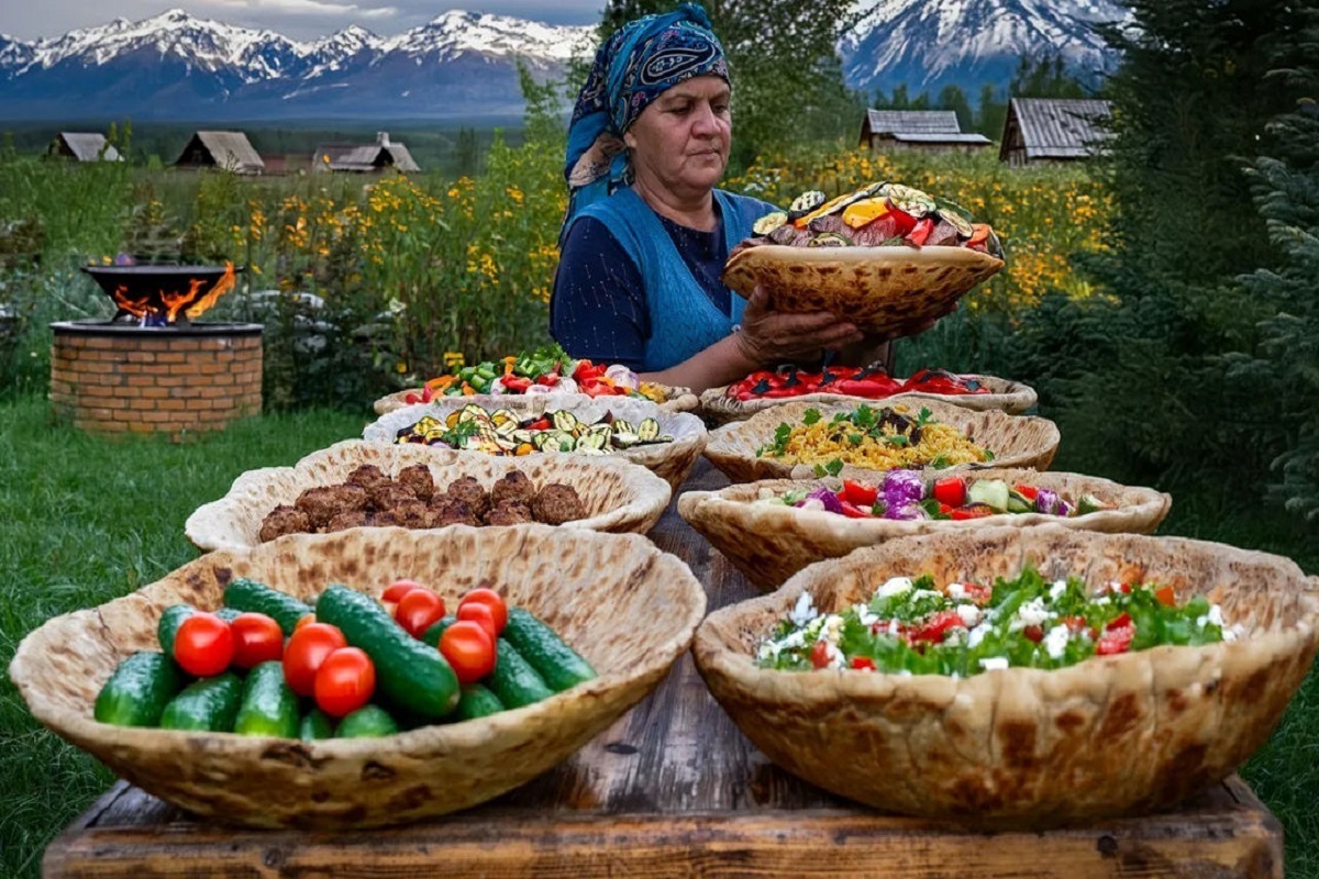 فیلم| فرآیند پخت نان سنتی دودی در قابلمه بزرگ چدنی