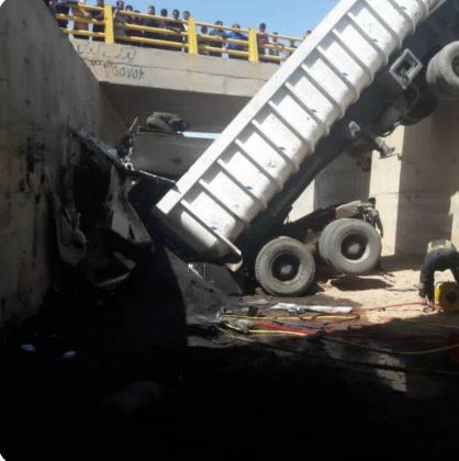 مرگ راننده جوان بر اثر سقوط از پل در فهرج
