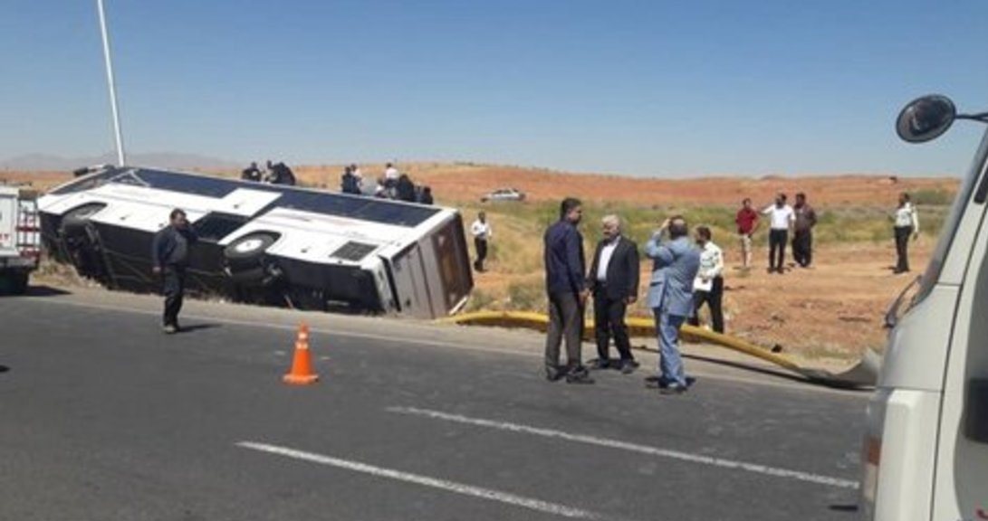 ۲۹ مصدوم در حادثه تصادف اتوبوس کارگران معدن چادرملوی اردکان