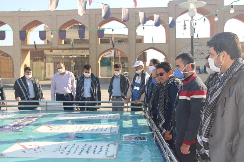 به مناسبت هفته دفاع مقدس ـ ادای احترام بسیجیان شهرداری یزد به شهدا