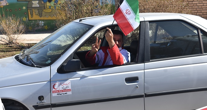 راهپیمایی خودرویی ۲۲ بهمن در بهاباد برگزار شد