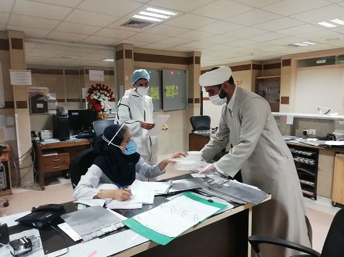 حضور بیش از ۳۰ نفر از طلاب استان برای کمک به بخش درمان بیمارستان شهید صدوقی یزد 
