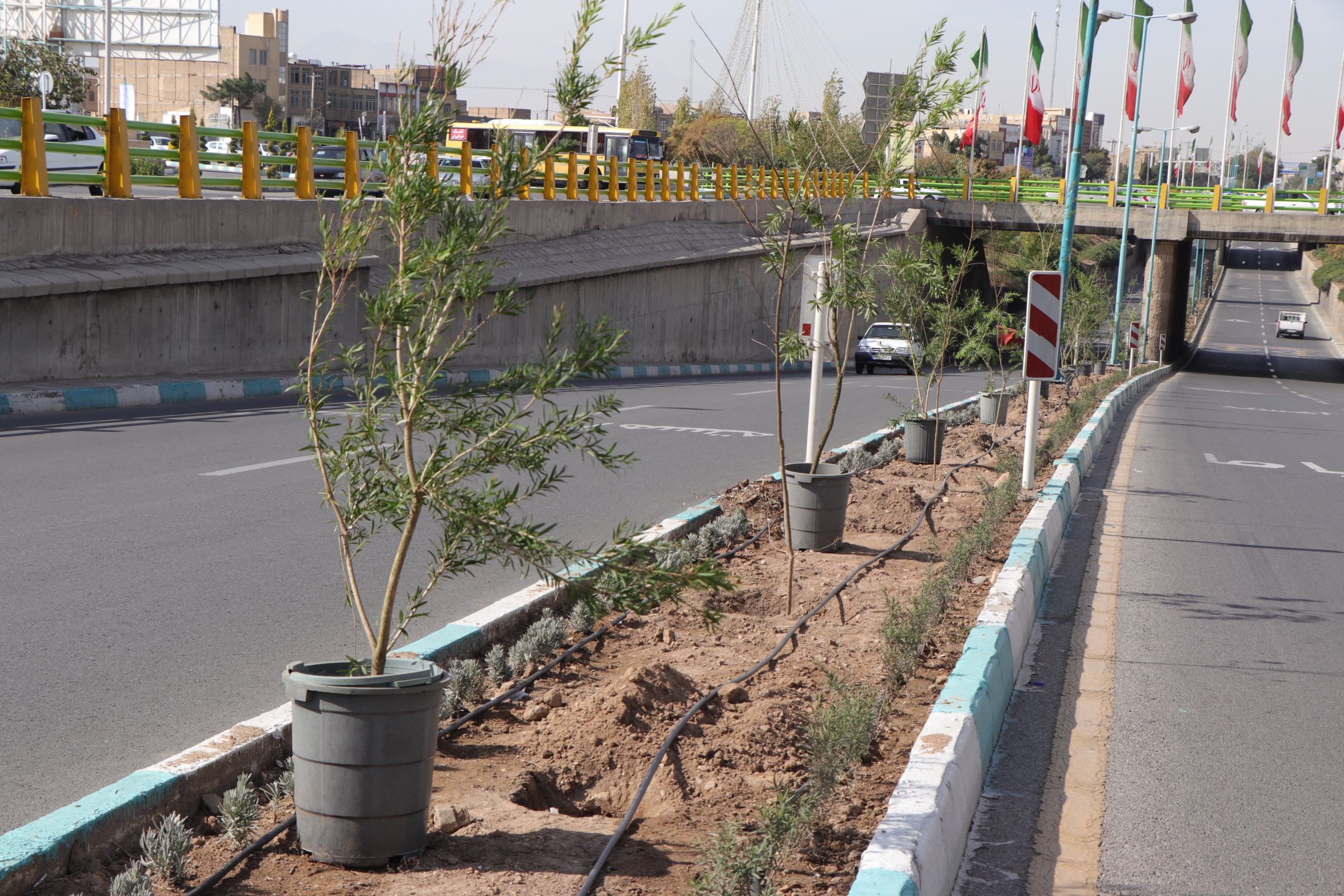 ساماندهی فضای سبز زیرگذر میدان شهدای محراب