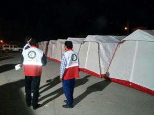 برپایی 170 دستگاه چادر در 10 اردوگاه  و اسکان 850 نفر وحشت‌زدگان از زلزله 