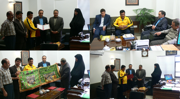 دیدار دوچرخه سوار حامل پرچم متبرک امام حسین (ع) با مسئولان اقتصاد و دارایی یزد