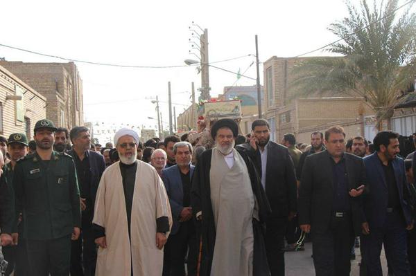 برگزاری مراسم تشییع و خاکسپاری دو شهید والامقام گمنام در مبارکه بافق 