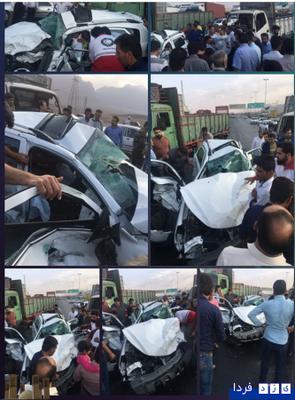 فوری :گزارش تصویری :حادثه دلخراش پس از خروجي پليس راه مهريز يزد