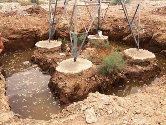 اصلاح و بهینه‌سازی فونداسیون برج‌های 35ساله خط 63کیلوولت جهان‌آباد به اردکان