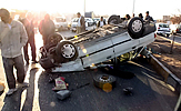 گزارش تصویری :تصادف و واژگونی خودرو پراید ساعاتی قبل در بلوار کوثر 