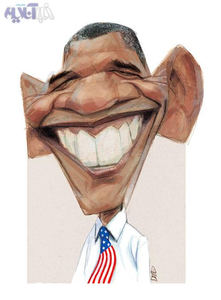 کاریکاتور-وقتی اوباما می خندد!!