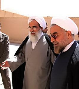 گزارش تصویری :سفر دکتر حسن روحانی به یزد (12)-دیدار با حجت الاسلام معزالدینی در باغ دولت آباد