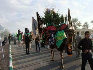 کاروان65نفره انصار الرضا در13همین سفرخود به کربلامعلا وارد طبس شدند واز کنار مهر هشتم عبور کردن