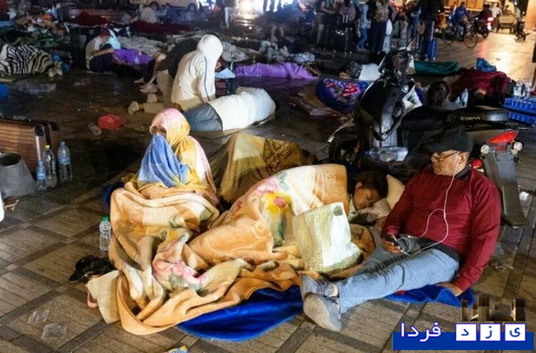 عکس:بعد از زلزله در مراکش مردم به خیابان‌ها آمدند